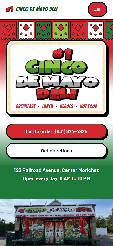 #1 Cinco de Mayo Deli mobile homepage